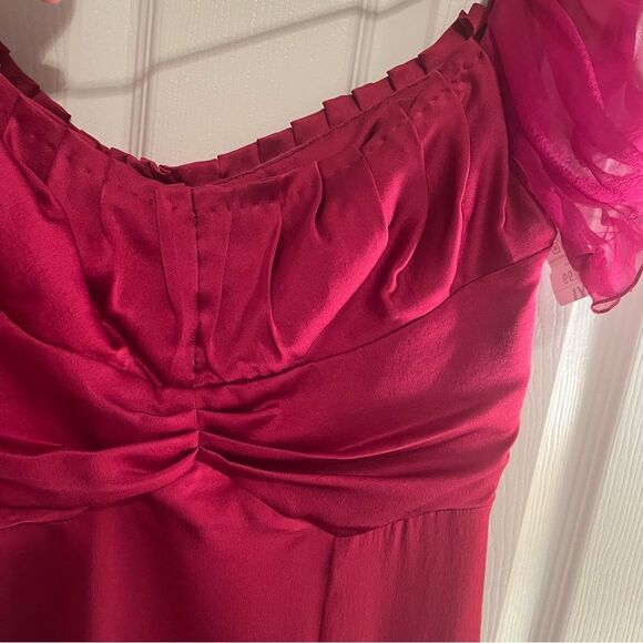 Alberta Ferretti *Raspberry* Puff Sleeve Midi Dress - Picture 4 of 12